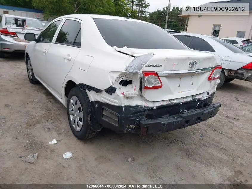 2013 Toyota Corolla S/Le VIN: 2T1BU4EE9DC922612 Lot: 12066644