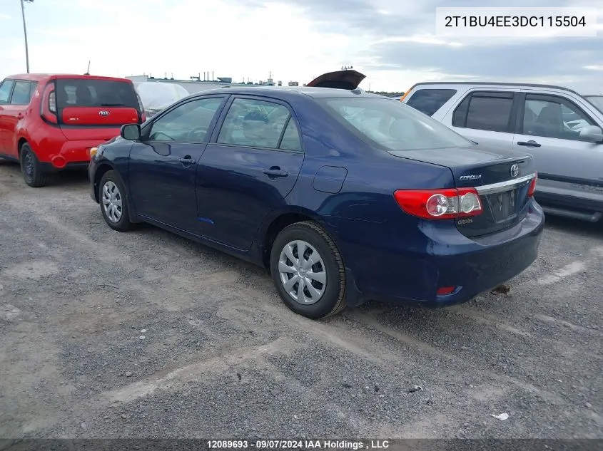 2013 Toyota Corolla Ce VIN: 2T1BU4EE3DC115504 Lot: 12089693