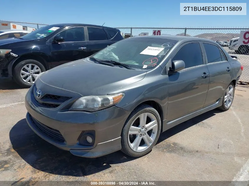 2013 Toyota Corolla S VIN: 2T1BU4EE3DC115809 Lot: 39318898