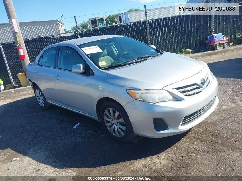 2013 Toyota Corolla Le VIN: 5YFBU4EE9DP200038 Lot: 39383374