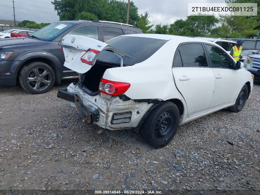 2013 Toyota Corolla Le VIN: 2T1BU4EEXDC081125 Lot: 39514545