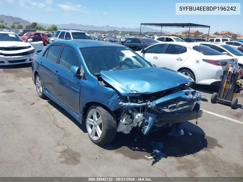 2013 Toyota Corolla S VIN: 5YFBU4EE8DP196242 Lot: 39542122