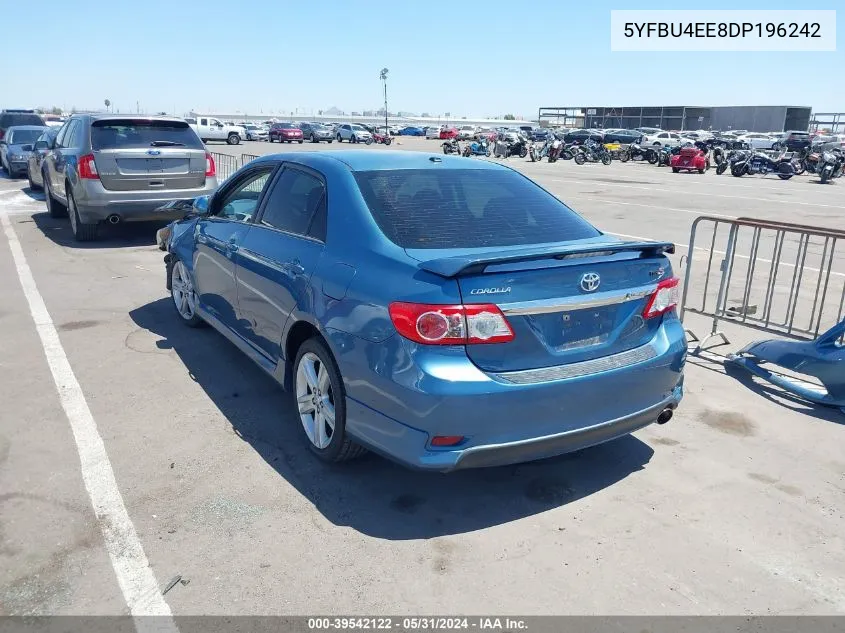 2013 Toyota Corolla S VIN: 5YFBU4EE8DP196242 Lot: 39542122