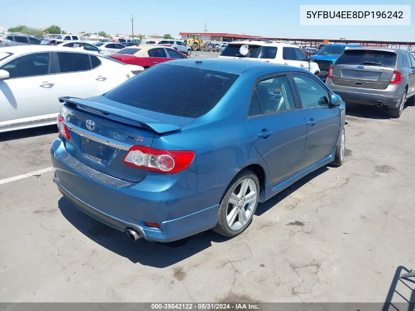 2013 Toyota Corolla S VIN: 5YFBU4EE8DP196242 Lot: 39542122