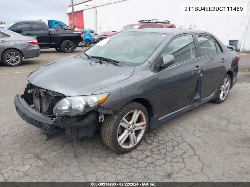 2013 Toyota Corolla S VIN: 2T1BU4EE2DC111489 Lot: 39934293