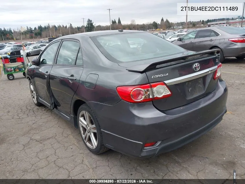 2013 Toyota Corolla S VIN: 2T1BU4EE2DC111489 Lot: 39934293