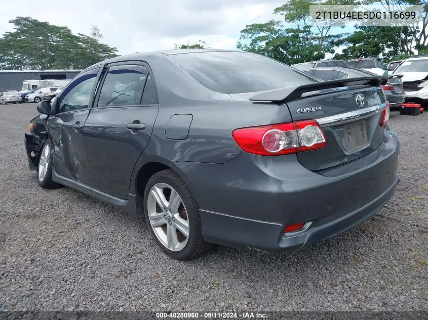 2013 Toyota Corolla S/S Special Edition VIN: 2T1BU4EE5DC116699 Lot: 40280960