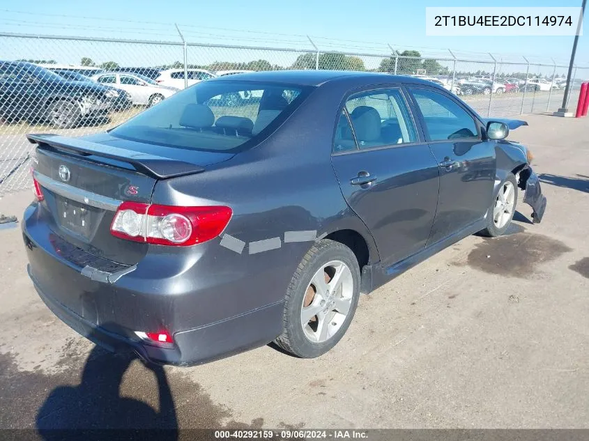 2013 Toyota Corolla S VIN: 2T1BU4EE2DC114974 Lot: 40292159