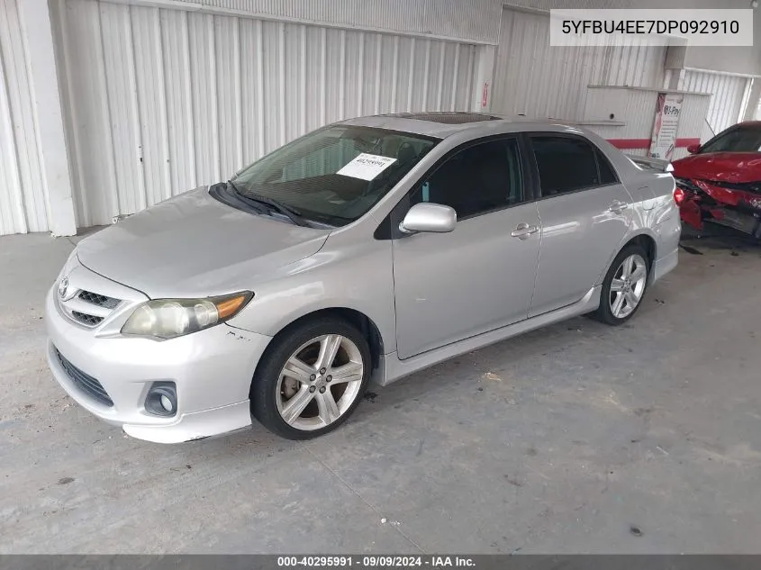 2013 Toyota Corolla S VIN: 5YFBU4EE7DP092910 Lot: 40295991