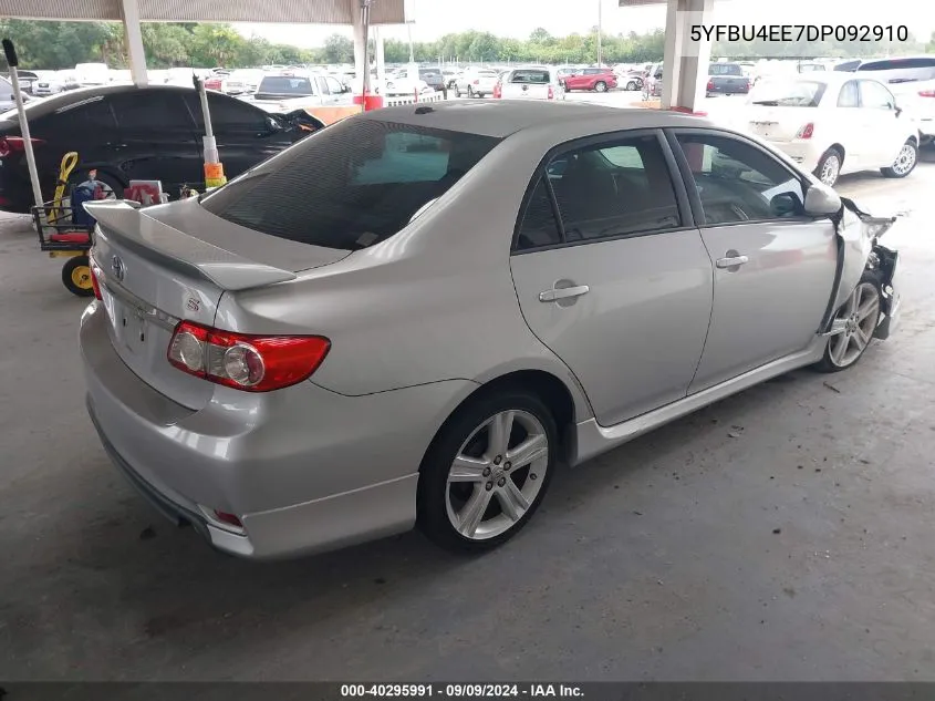 2013 Toyota Corolla S VIN: 5YFBU4EE7DP092910 Lot: 40295991