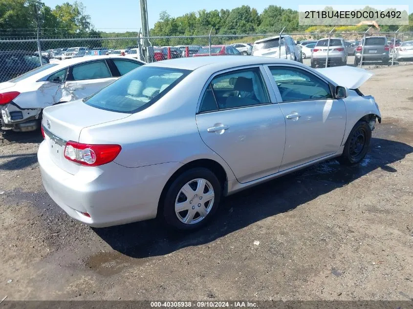 2013 Toyota Corolla L VIN: 2T1BU4EE9DC016492 Lot: 40305938