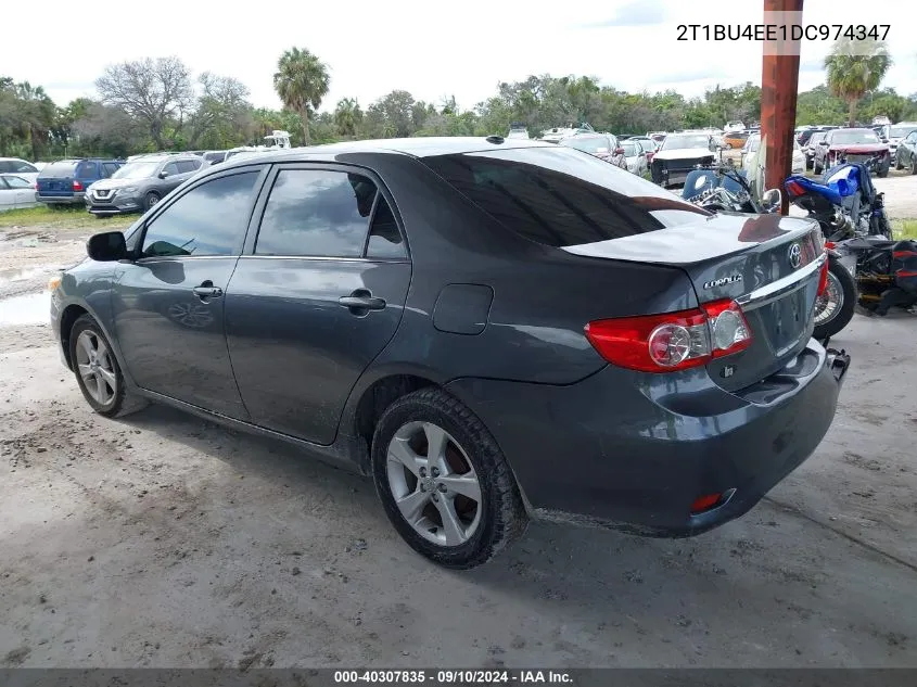 2013 Toyota Corolla Le VIN: 2T1BU4EE1DC974347 Lot: 40307835