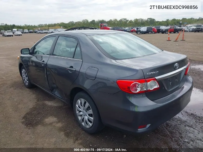 2013 Toyota Corolla Le VIN: 2T1BU4EEXDC998856 Lot: 40316175