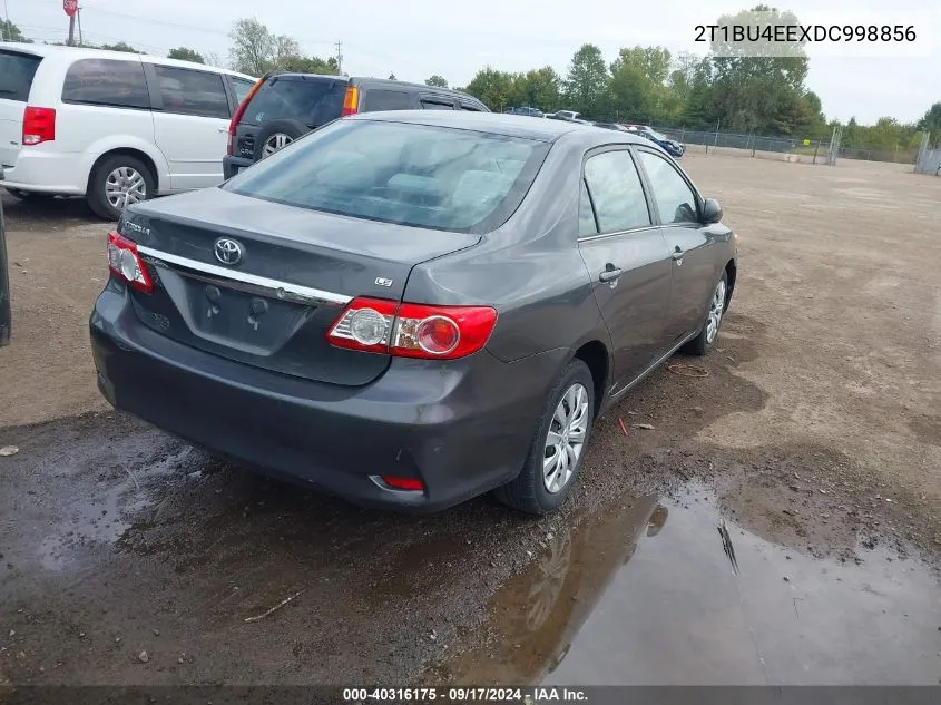 2013 Toyota Corolla Le VIN: 2T1BU4EEXDC998856 Lot: 40316175