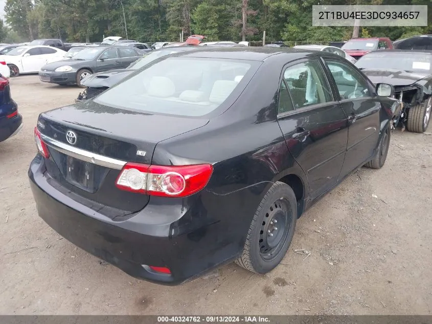 2013 Toyota Corolla S/Le VIN: 2T1BU4EE3DC934657 Lot: 40324762