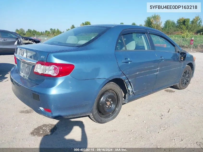 2013 Toyota Corolla S/Le VIN: 5YFBU4EE0DP163218 Lot: 40336115