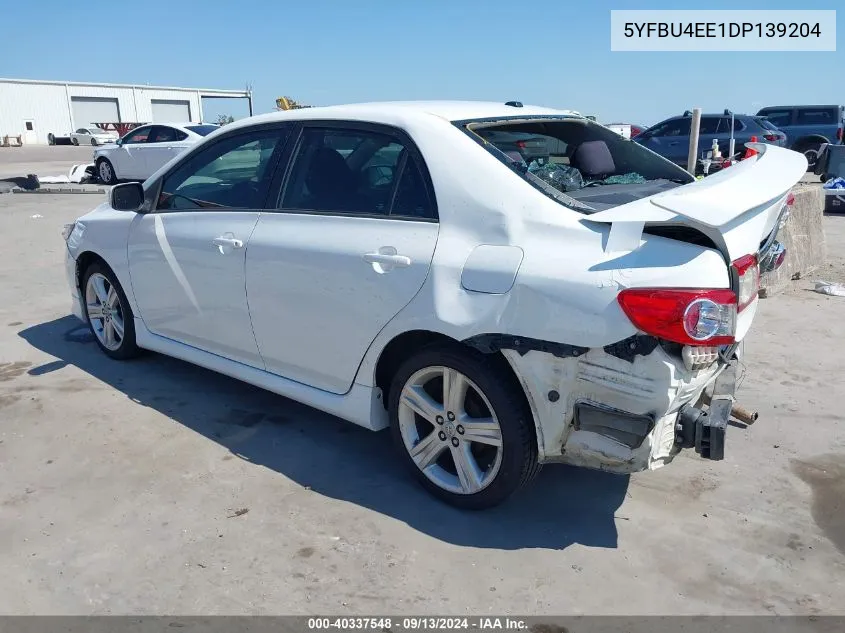 2013 Toyota Corolla S VIN: 5YFBU4EE1DP139204 Lot: 40337548