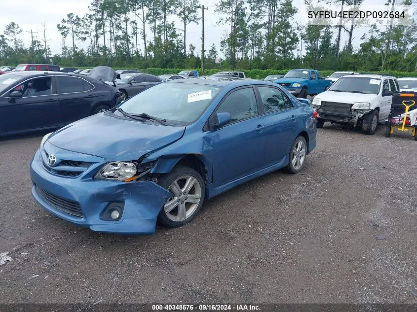 2013 Toyota Corolla S VIN: 5YFBU4EE2DP092684 Lot: 40348576