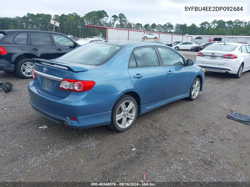 2013 Toyota Corolla S VIN: 5YFBU4EE2DP092684 Lot: 40348576