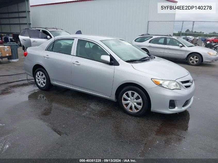 2013 Toyota Corolla L VIN: 5YFBU4EE2DP140278 Lot: 40351225