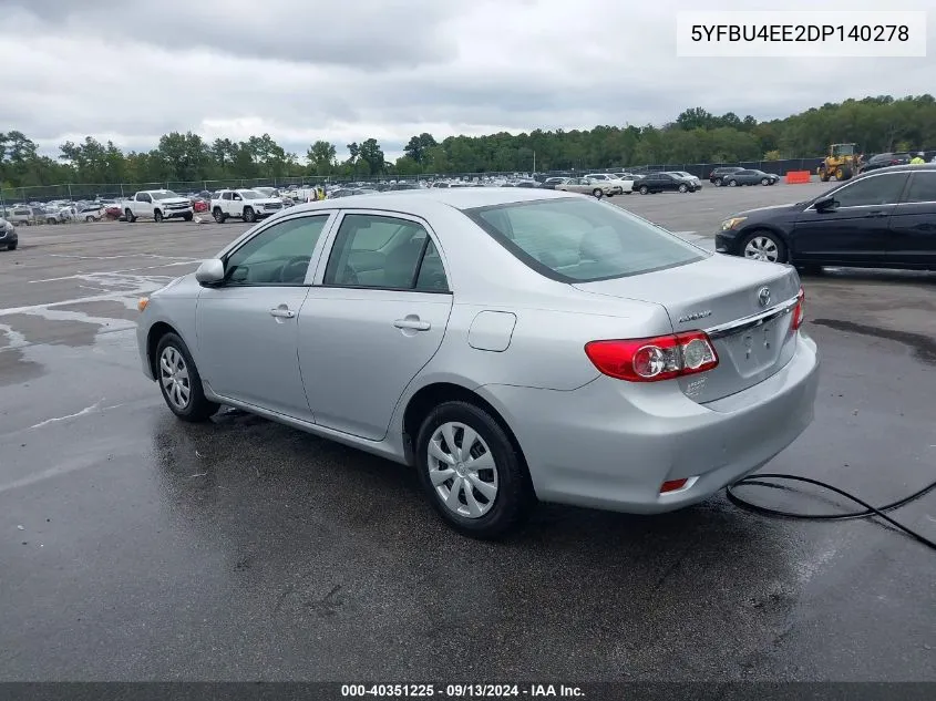 2013 Toyota Corolla L VIN: 5YFBU4EE2DP140278 Lot: 40351225