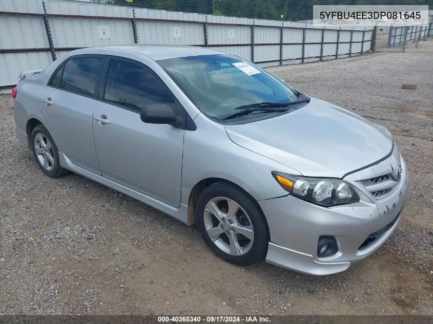 2013 Toyota Corolla S VIN: 5YFBU4EE3DP081645 Lot: 40365340