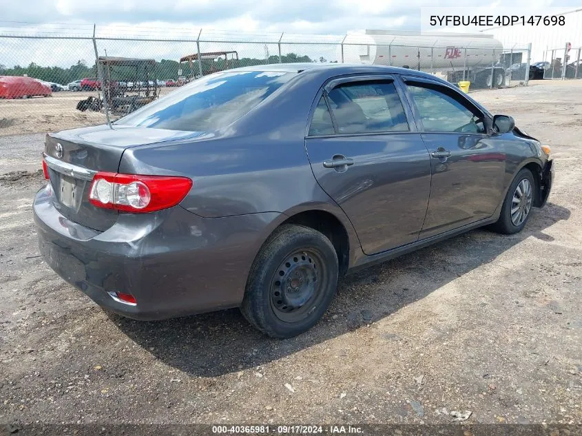 2013 Toyota Corolla L VIN: 5YFBU4EE4DP147698 Lot: 40365981