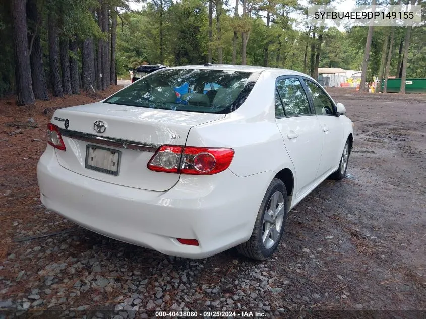 2013 Toyota Corolla Le VIN: 5YFBU4EE9DP149155 Lot: 40438060