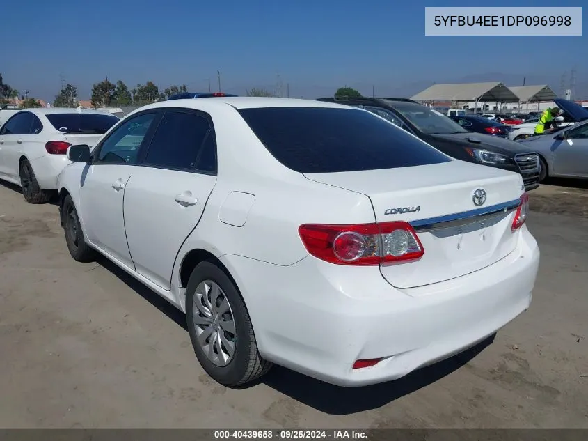 2013 Toyota Corolla Le VIN: 5YFBU4EE1DP096998 Lot: 40439658