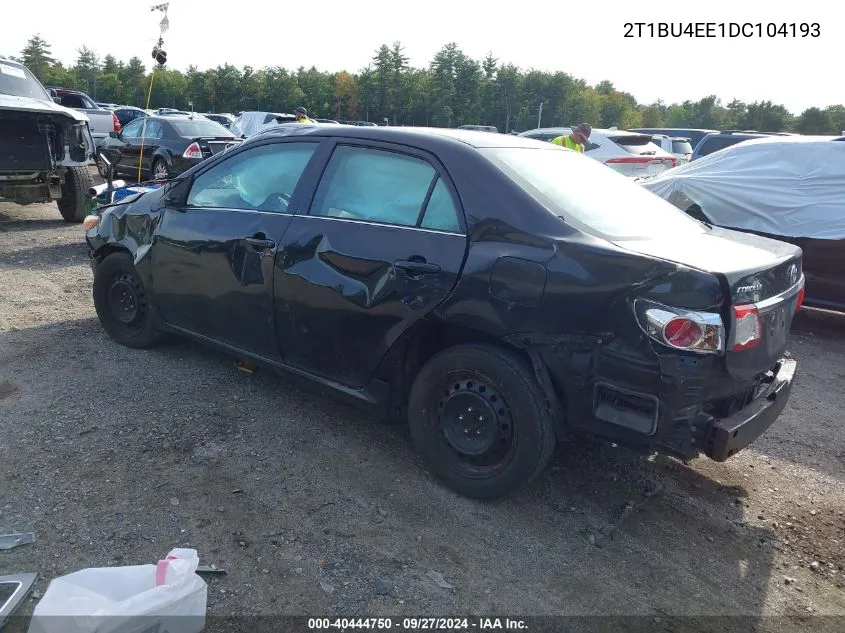 2013 Toyota Corolla Le VIN: 2T1BU4EE1DC104193 Lot: 40444750