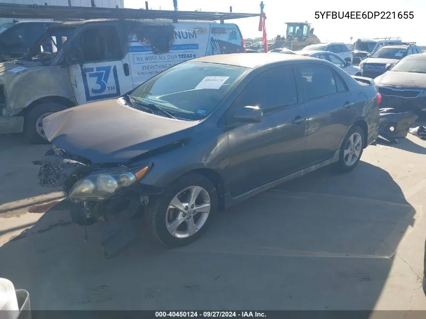 2013 Toyota Corolla S VIN: 5YFBU4EE6DP221655 Lot: 40450124