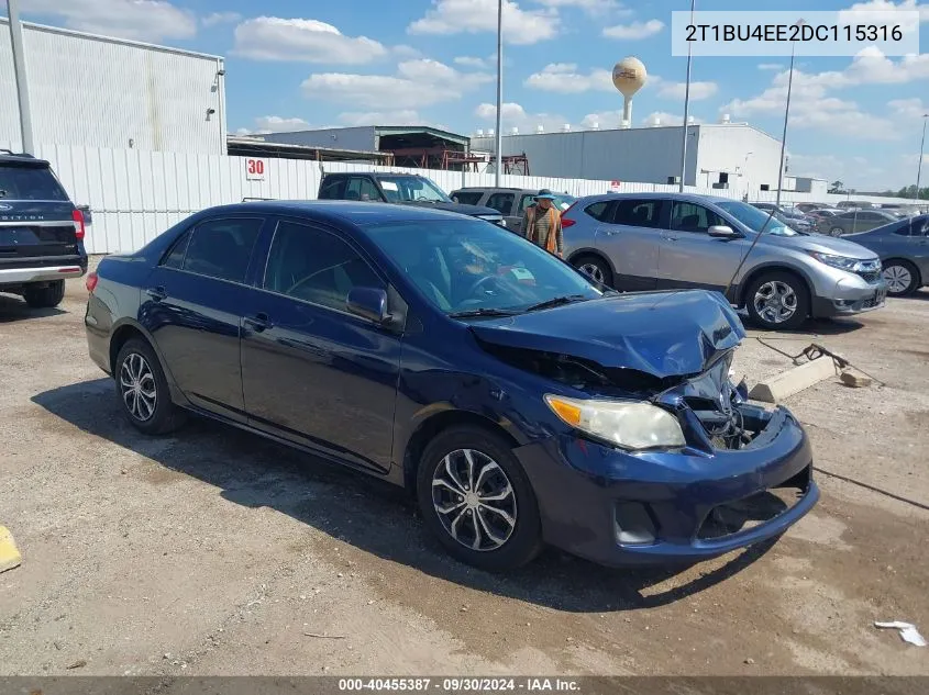 2013 Toyota Corolla L VIN: 2T1BU4EE2DC115316 Lot: 40455387