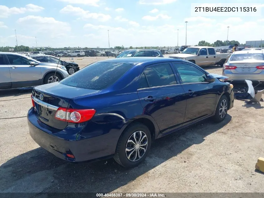 2T1BU4EE2DC115316 2013 Toyota Corolla L