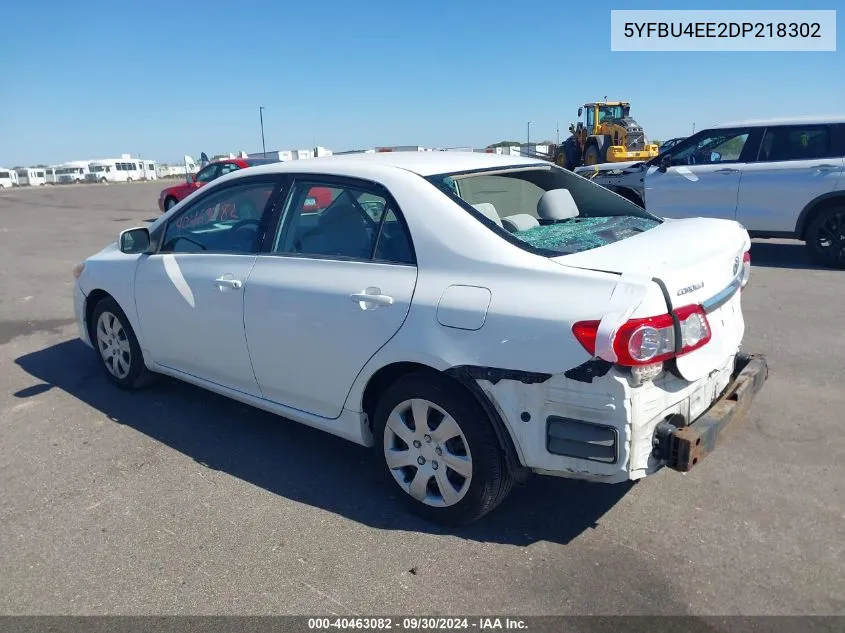 2013 Toyota Corolla Le VIN: 5YFBU4EE2DP218302 Lot: 40463082