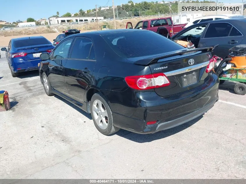 2013 Toyota Corolla S VIN: 5YFBU4EE8DP191610 Lot: 40464171