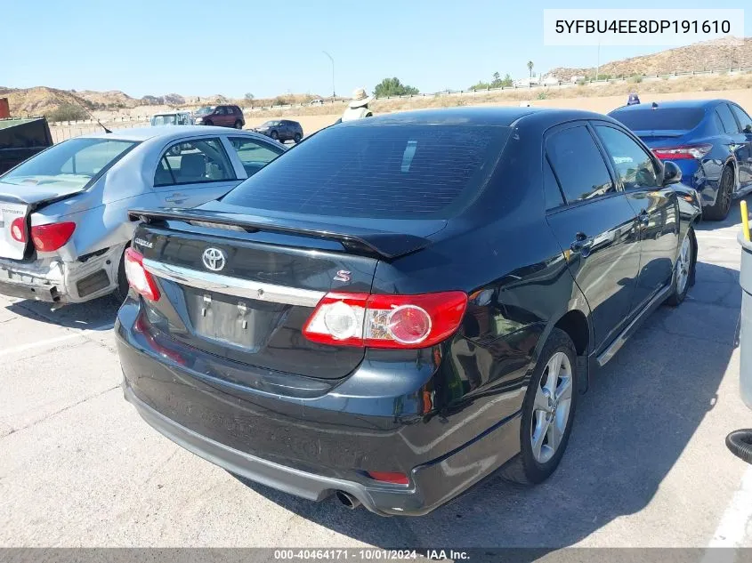 2013 Toyota Corolla S VIN: 5YFBU4EE8DP191610 Lot: 40464171