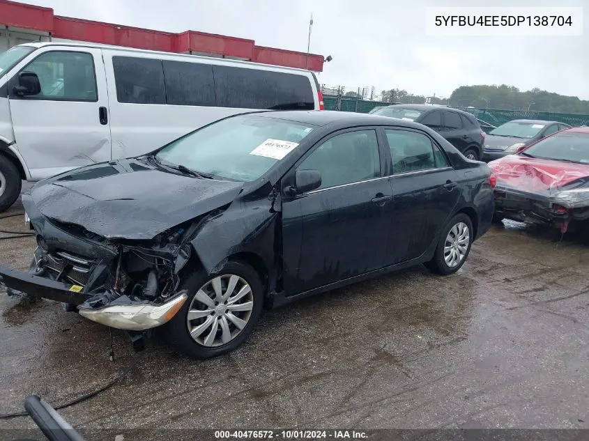 2013 Toyota Corolla Le VIN: 5YFBU4EE5DP138704 Lot: 40476572