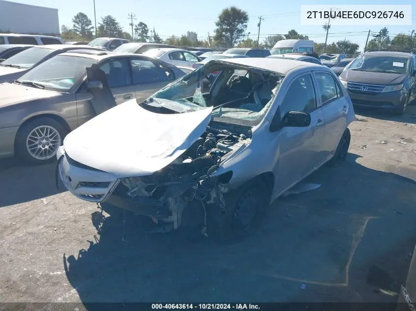 2013 Toyota Corolla S/Le VIN: 2T1BU4EE6DC926746 Lot: 40643614