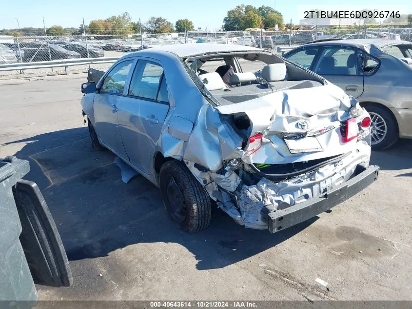 2013 Toyota Corolla S/Le VIN: 2T1BU4EE6DC926746 Lot: 40643614