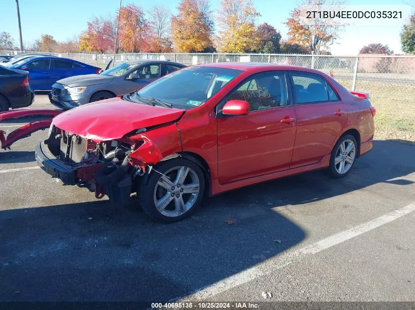 2013 Toyota Corolla S VIN: 2T1BU4EE0DC035321 Lot: 40695135