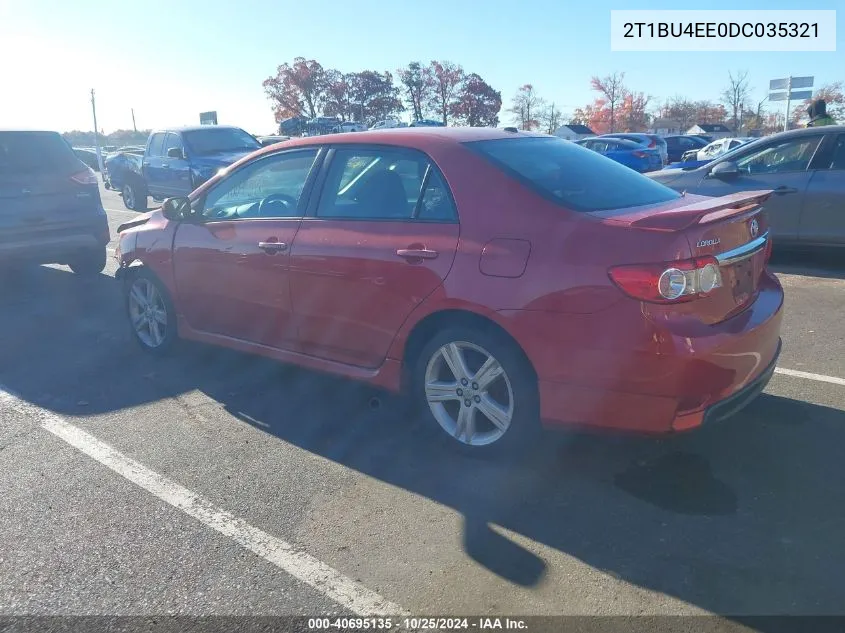 2013 Toyota Corolla S VIN: 2T1BU4EE0DC035321 Lot: 40695135