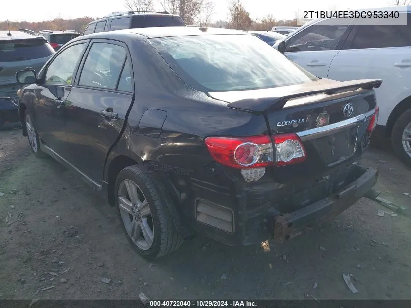 2013 Toyota Corolla S VIN: 2T1BU4EE3DC953340 Lot: 40722040