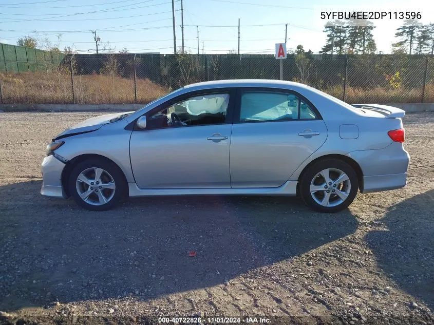 2013 Toyota Corolla S VIN: 5YFBU4EE2DP113596 Lot: 40722826