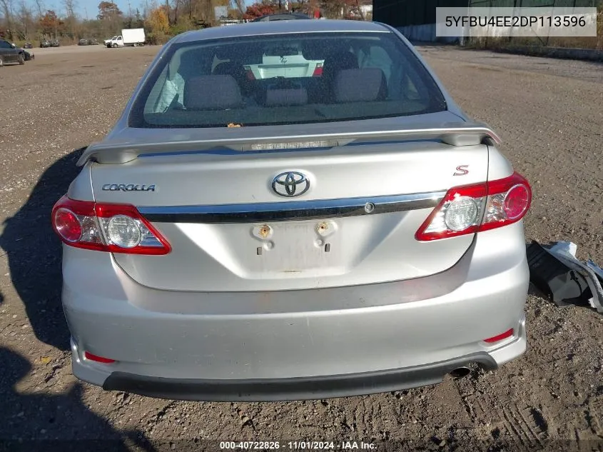 2013 Toyota Corolla S VIN: 5YFBU4EE2DP113596 Lot: 40722826