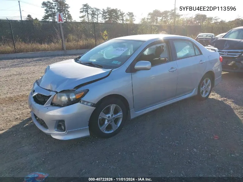 2013 Toyota Corolla S VIN: 5YFBU4EE2DP113596 Lot: 40722826