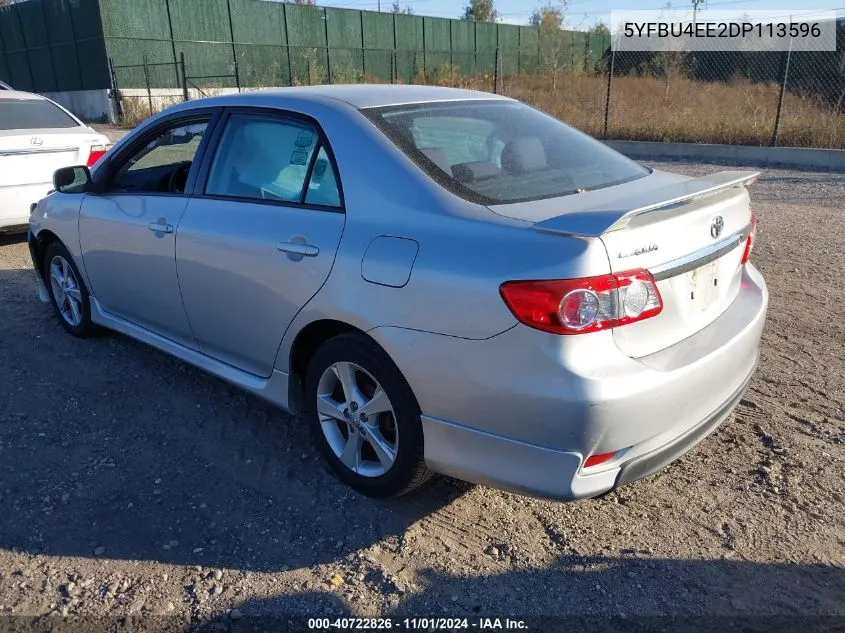 2013 Toyota Corolla S VIN: 5YFBU4EE2DP113596 Lot: 40722826