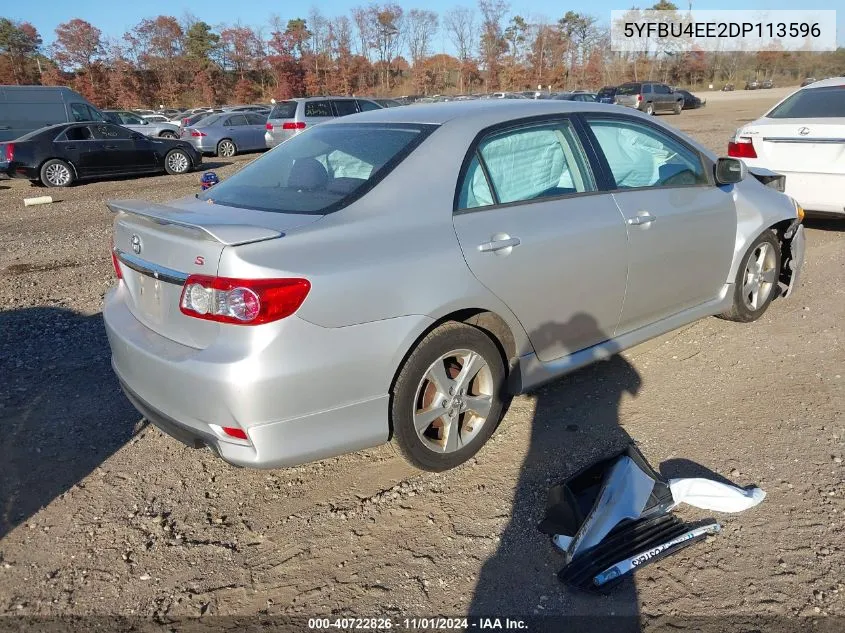 2013 Toyota Corolla S VIN: 5YFBU4EE2DP113596 Lot: 40722826