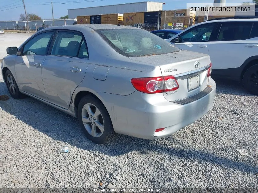 2013 Toyota Corolla Le VIN: 2T1BU4EE3DC116863 Lot: 40730606