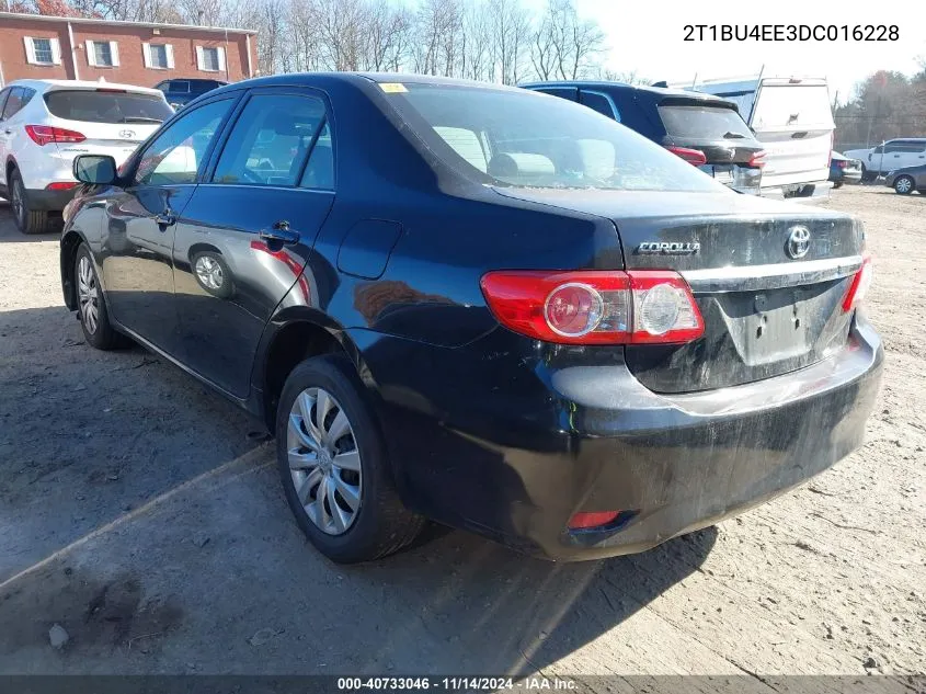 2013 Toyota Corolla Le VIN: 2T1BU4EE3DC016228 Lot: 40733046