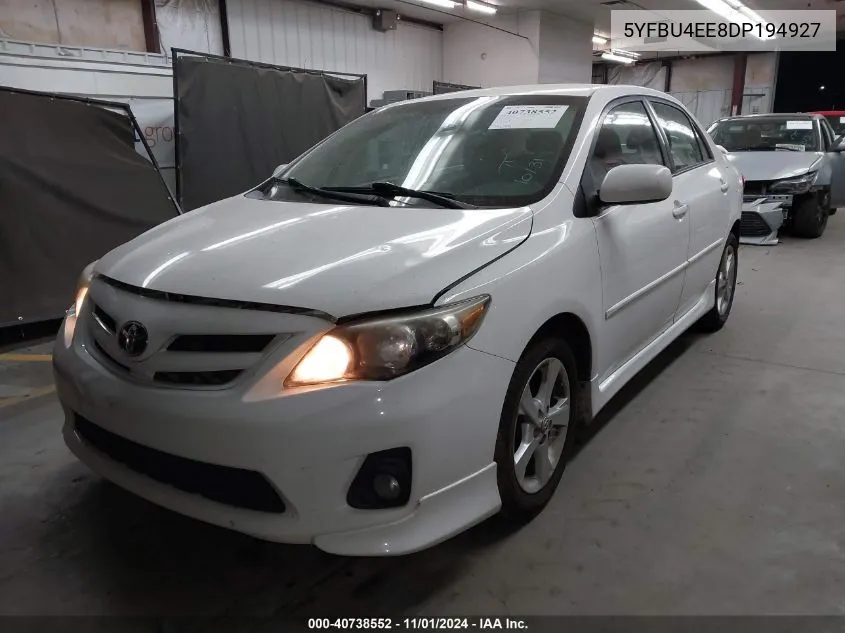 2013 Toyota Corolla S VIN: 5YFBU4EE8DP194927 Lot: 40738552